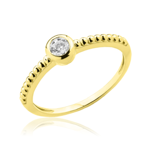 Złoty Pierścionek z Cyrkonią