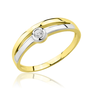 Złoty Pierścionek z Cyrkonią