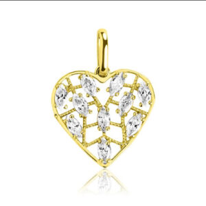 Złota Zawieszka Serce z Cyrkoniami